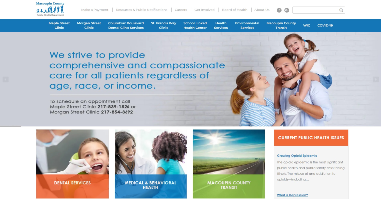 Public health department website design in Illinois by Illini Web Solutions