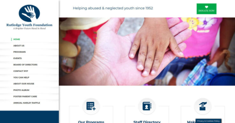 Illinois nonprofit website design for Rutledge Youth Foundation by Illini Web Solutions